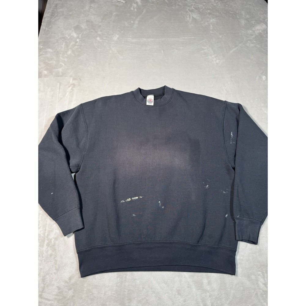 Vintage Musingwear Sweatshirt Crewneck Size XL Black Faded Distressed Cotton